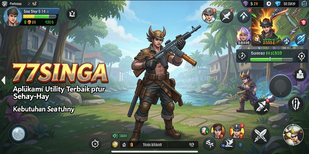 Tampilan antarmuka utama 77SINGA dengan akses mudah ke fitur Utility.