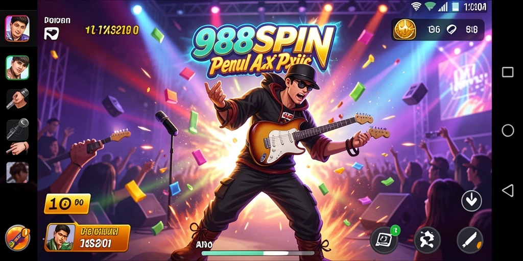 Tampilan gameplay menarik dari 988SPIN yang menghadirkan keseruan musik.