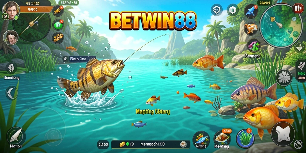 Screenshot gameplay BETWIN88 yang menampilkan keseruan menangkap ikan.