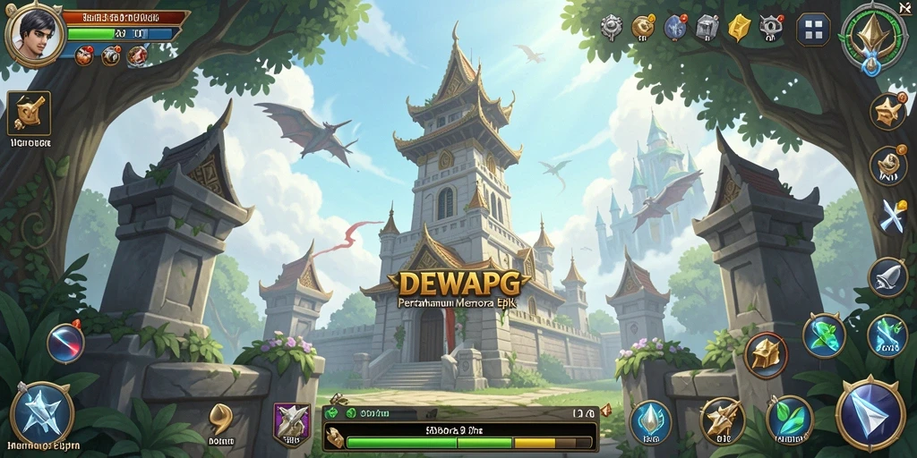 Tampilan gameplay menawan dari game Tower Defense DEWAPG.