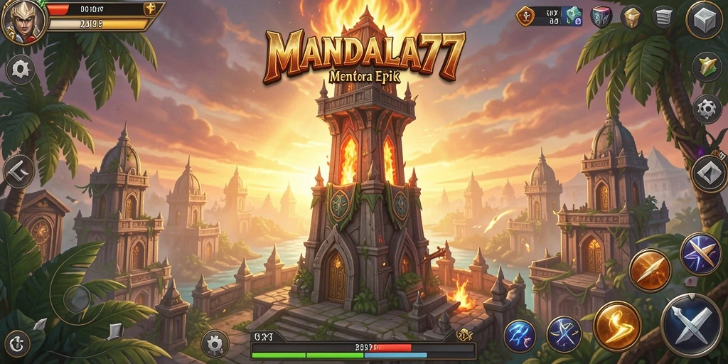 Tampilan gameplay MANDALA77 yang seru dan menegangkan dalam Tower Defense.