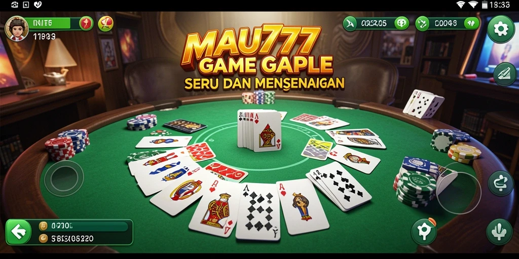 Tampilan gameplay seru dalam MAU777 game Gaple.