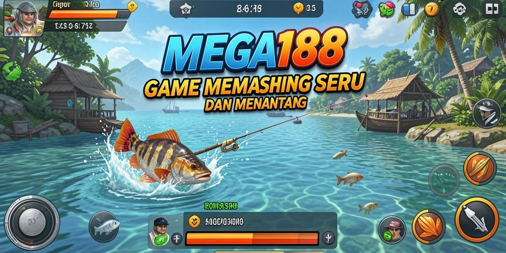 Tampilan gameplay MEGA188 yang menampilkan aksi memancing yang mendebarkan.