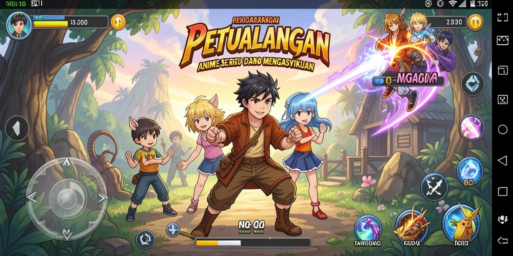 Tampilan gameplay N06 yang penuh aksi dan karakter anime menarik.