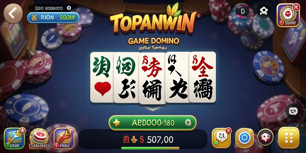 Tampilan gameplay yang menarik dari game Domino TOPANWIN.